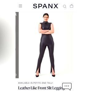 NWT! Spanx Leather-Like Front Slit Legging